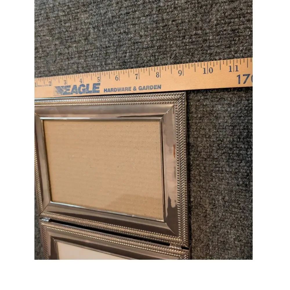 Vintage Silver Double Hinged Standing Photo Frame